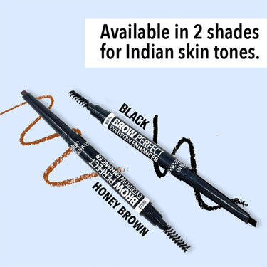 Blue Heaven Brow Perfect Eyebrow Enhancher, Long Lasting, Smudge Proof, Waterproof Eyebrow Pencil, One Swipe perfect finish, Black, 0.30gm